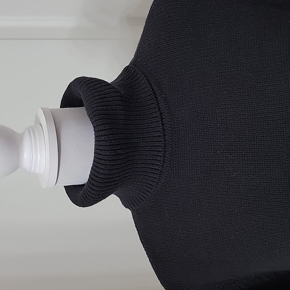 Ulla Popken Size 20/22 Black with Fair Isle Pattern Sleeve Turtleneck Sweater - Picture 2 of 12